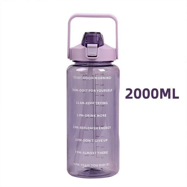 2 Liter Fitness Water Bottle With Straw