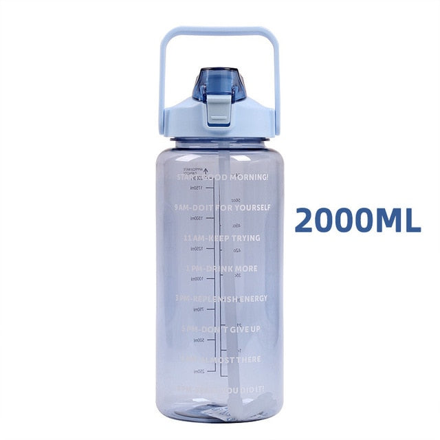 2 Liter Fitness Water Bottle With Straw