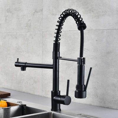 Spring Pull Down Kitchen Sink Faucet Water Filter