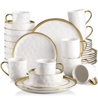 48 Piece White Porcelain Dinnerware Set