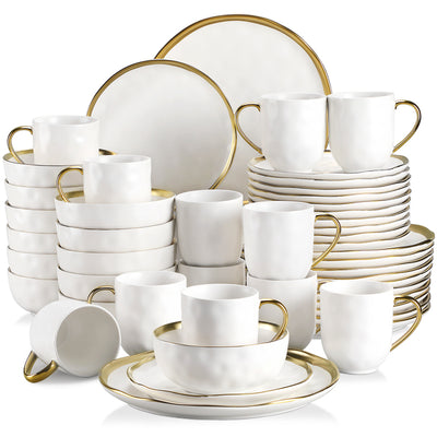 48 Piece White Porcelain Dinnerware Set