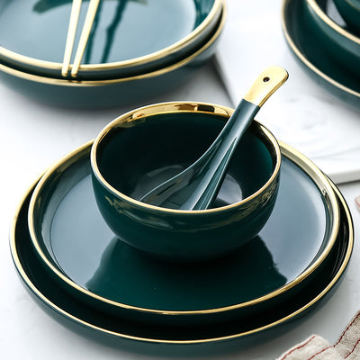 Luxury Plates and Bowls Dish Spoon Dinner Set