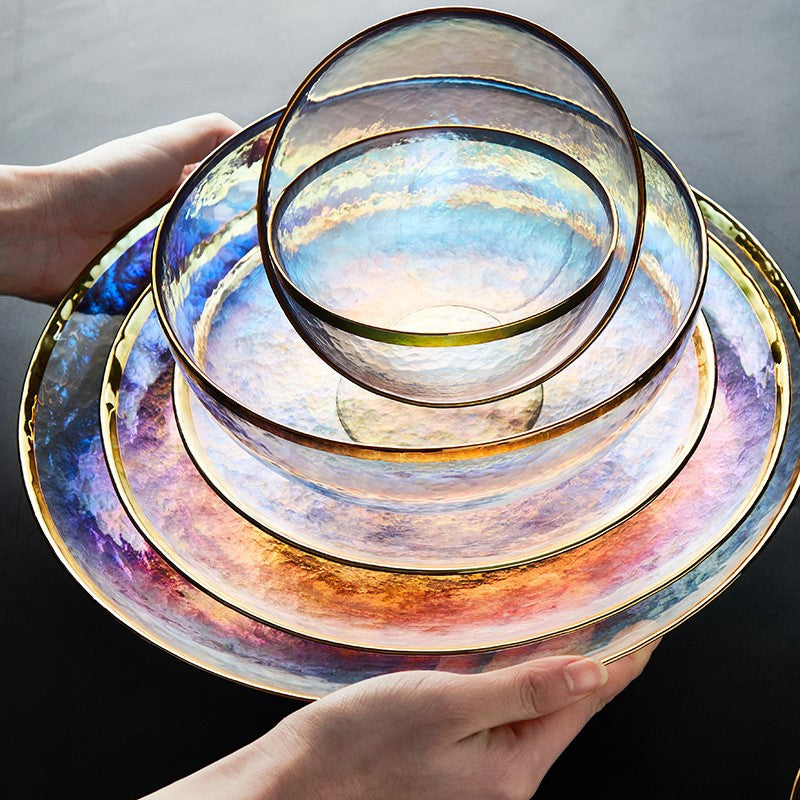Rainbow Glass Dinnerware Set