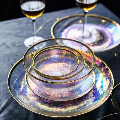 Rainbow Glass Dinnerware Set