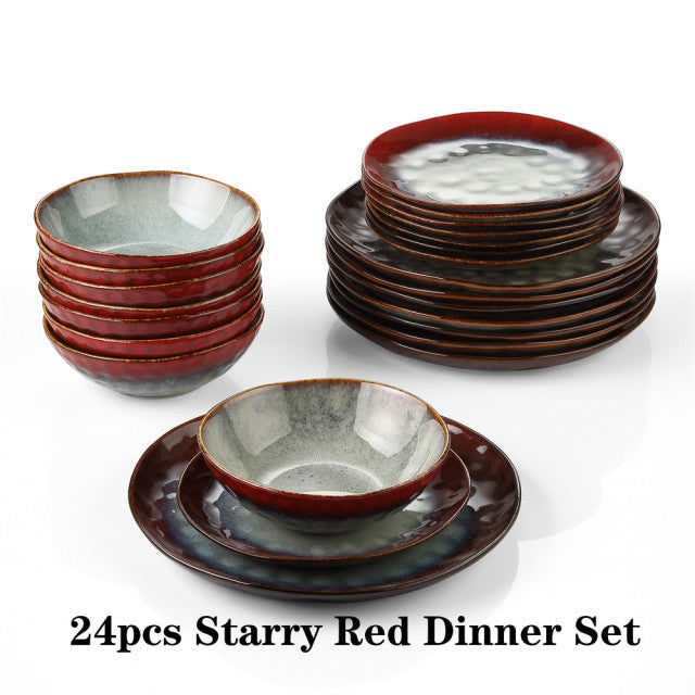 36-Piece Dinner Set Vintage Look Ceramic